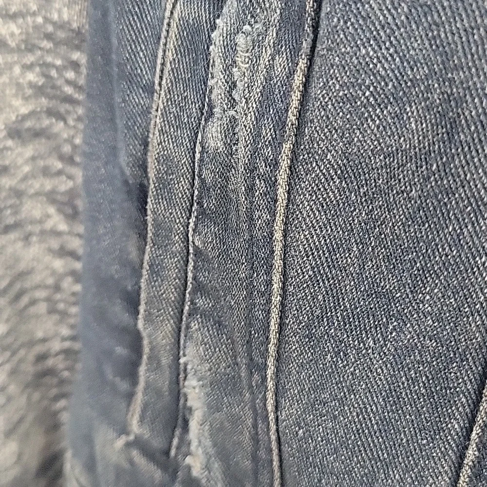Free People Black Denim Mixed Media Short Hoodie Jacket‎ Small - Picture 6 of 11